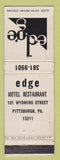 Matchbook Cover - Edge Motel Restaurant Pittsburgh PA
