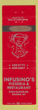 Matchbook Cover - Infusino's Pizza Racine WI WORN
