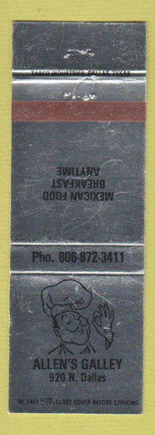 Matchbook Cover - Allen's Galley Restaurant Dallas? TX