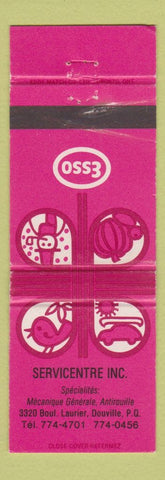 Matchbook Cover - Esso oil gas Service Douville QC