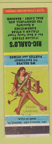 Matchbook Cover - Ric Carlo's Italian Restaurant Reading PA pinup WEAR
