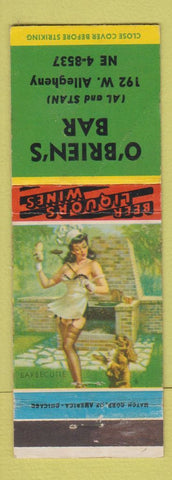 Matchbook Cover - O'Brien's Bar pinup WORN