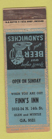 Matchbook Cover - Finn's Inn WORN