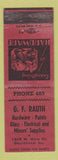 Matchbook Cover - GF Rauth Hardware Paint Belleville IL