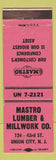 Matchbook Cover - Mastro Lumber Millwork Union City NJ PINK