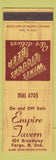 Matchbook Cover - Empire Tavern Fargo ND