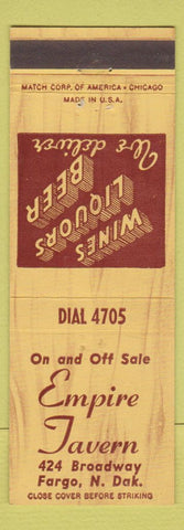 Matchbook Cover - Empire Tavern Fargo ND