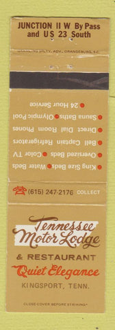 Matchbook Cover - Tennessee Motor Lodge Kingsport TN