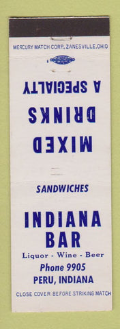 Matchbook Cover - Indiana Bar Peru IN