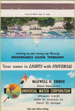 Matchbook Cover - US Capitol Universal Match Detroit MI Maxwell Emmer 40 Strike