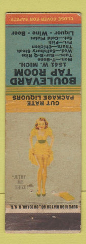 Matchbook Cover - Boulevard Tap Room pinup WEAR