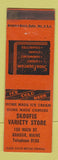 Matchbook Cover - Skoufis Variety Store Bangor ME