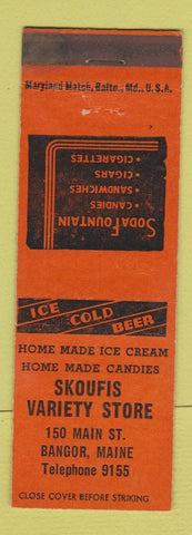 Matchbook Cover - Skoufis Variety Store Bangor ME