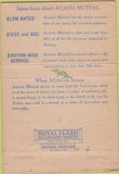 Matchbook Cover - Acacia Mutal Insurance Wilmington DE 40 Strike