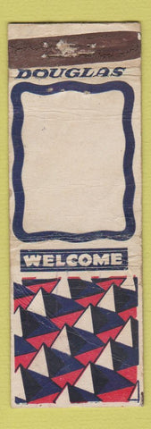 Matchbook Cover - Douglas Match Geometric Design WORN