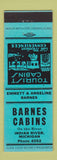 Matchbook Cover - Barnes Cabins Indian River MI