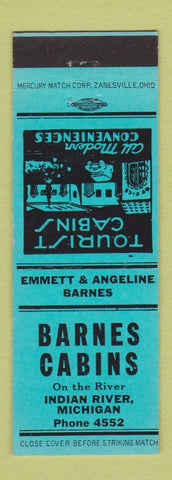 Matchbook Cover - Barnes Cabins Indian River MI