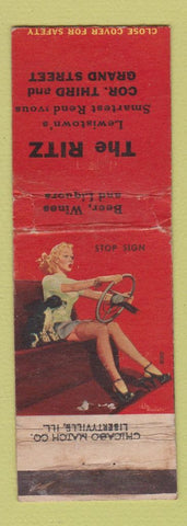Matchbook Cover - Ritz Lewistown PA pinup WEAR