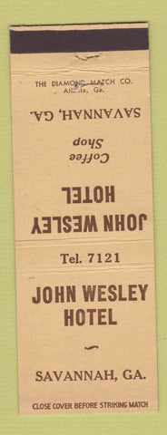 Matchbook Cover - John Wesley Hotel Savannah GA