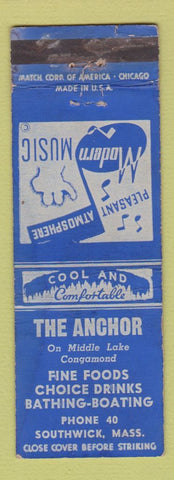 Matchbook Cover - The Anchor Restaurant Southwick MA WEAR