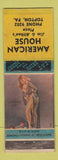 Matchbook Cover - American House Topton PA pinup WEAR
