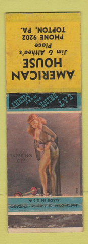 Matchbook Cover - American House Topton PA pinup WEAR