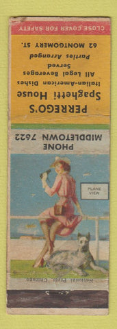 Matchbook Cover - Perrego's Spaghetti House Middletown? Pinup WORN
