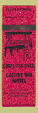 Matchbook Cover - Cassidy Inn Motel Kaycee WY