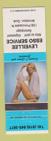 Matchbook Cover - Leveillee Esso oil gas Windsor QC pinup