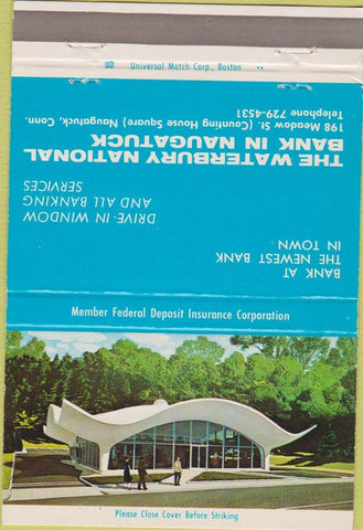 Matchbook Cover - Waterbury National Bank Naugatuck CT 40 Strike