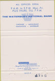 Matchbook Cover - Waterbury National Bank Naugatuck CT 40 Strike