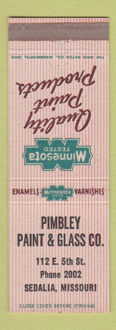 Matchbook Cover - Minnesota Paints Pimbley Paint Glass Sedalia MO