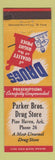 Matchbook Cover - Parker Bros Drug Store Pine Haven AR