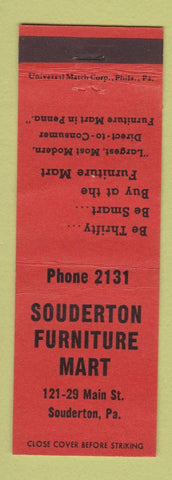 Matchbook Cover - Souderton Furniture Mart Store PA