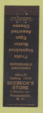 Matchbook Cover - Seebeck's Store Grocery Pleasantville NY