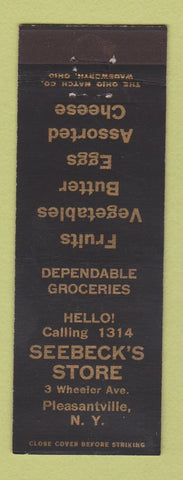 Matchbook Cover - Seebeck's Store Grocery Pleasantville NY