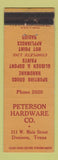 Matchbook Cover - Peterson Hardware Denison TX