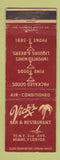 Matchbook Cover - Vick's Bar Restaurant Miami FL WEAR