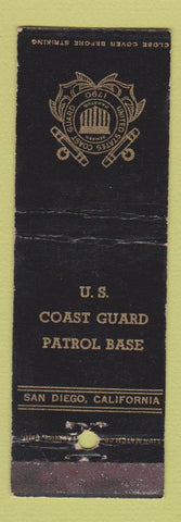 Matchbook Cover - US Coast Guard Patrol Base San Diego CA WEAR