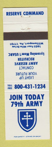 Matchbook Cover - Reserve Command 79th Army Williamsport PA