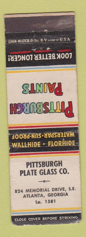 Matchbook Cover - Pittsburgh Paints Plate Glass Atlanta GA CREASES WEAR