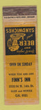 Matchbook Cover - Finn's Inn WEAR