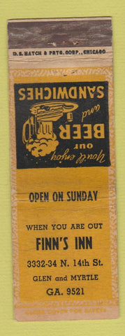 Matchbook Cover - Finn's Inn WEAR