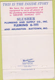 Matchbook Cover - Slusher Plumbing Raytown MO 40 Strike