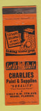 Matchbook Cover - Charlies Paint Supply Miami FL ORANGE