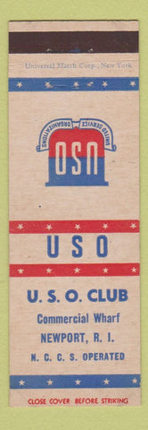 Matchbook Cover - USO Club Newport RI