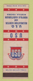 Matchbook Cover - USO Recreation Center Norfolk VA Auditorium
