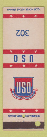 Matchbook Cover - USO Clubs SAMPLE 302 WEAR