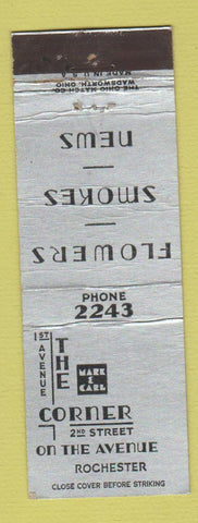 Matchbook Cover - The Corner Store Flowers Tobacco News Rochester NY? WEAR