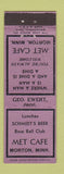 Matchbook Cover - Met Cafe Morton MN